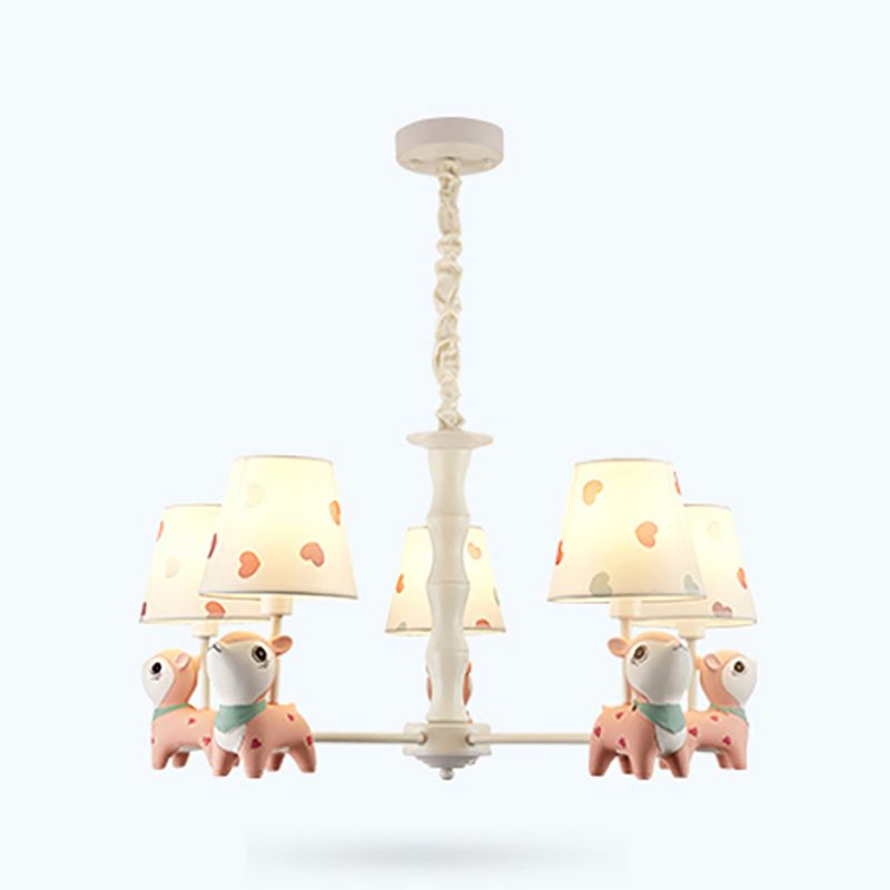 Nordic Style Macron Chandelier Pendant Multi-Head Fabric Chandelier Light for Living Room