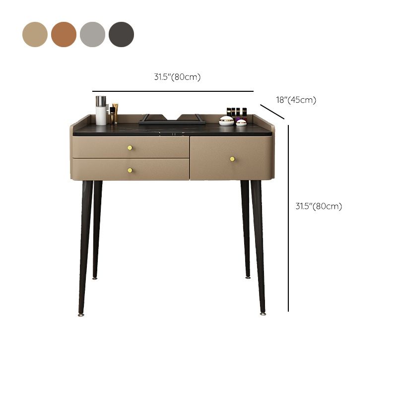 Glam 31.49 " Height Slate Table Top Makeup Vanity Stool with 3 Drawers