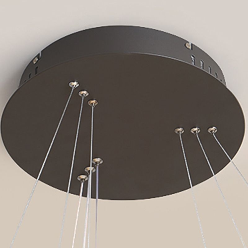 Large Modern Chandelier Multiple Rings Hanging Light Fixtures Metal Chandelier