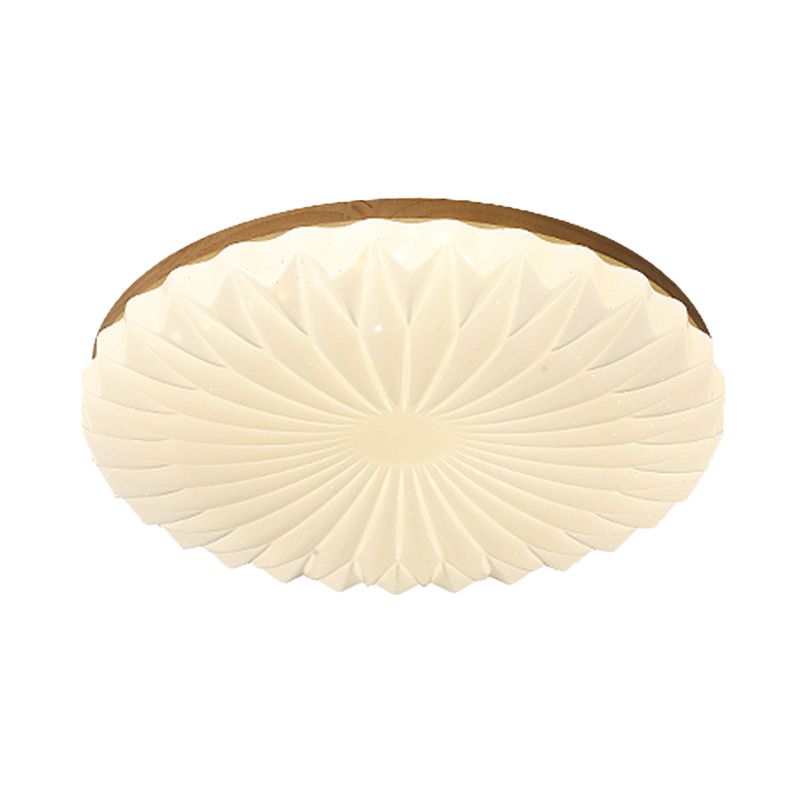 Modern Wood Flush Mount Lamp Acrylic Shade Flush Mount Ceiling Fixture for Bedroom
