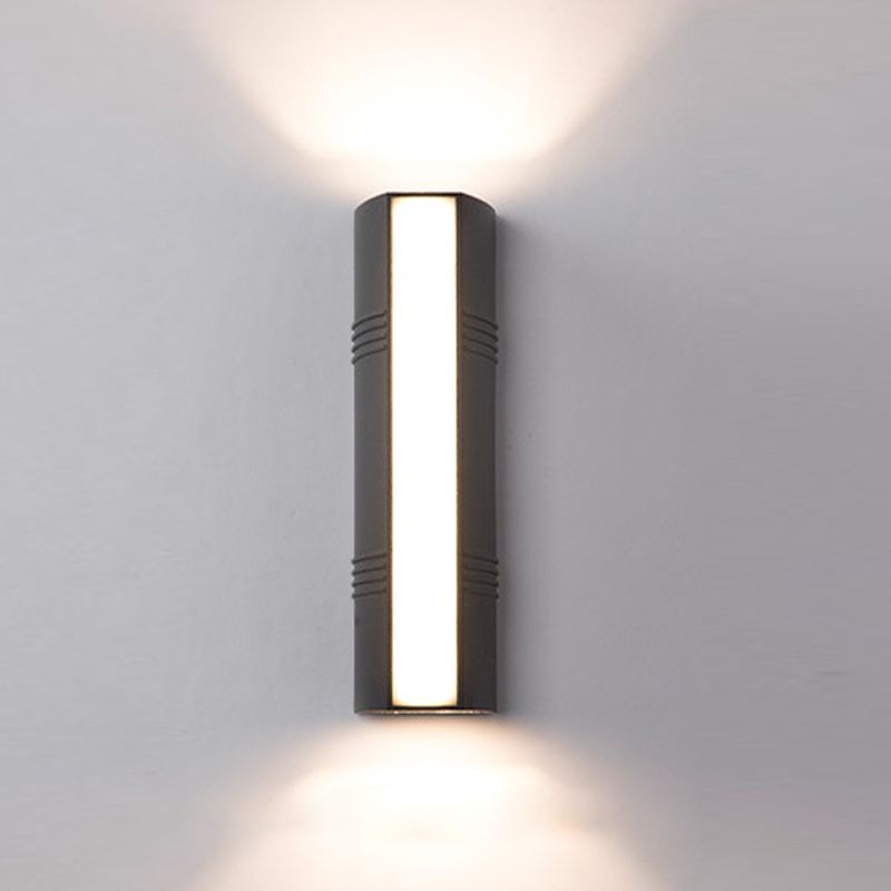 Nordic Aluminum Wall Light Waterproof Cuboid Wall Washer in Black for Outdoors