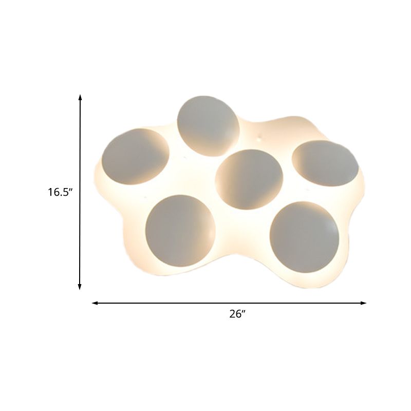 Zeitgenössische Shell-Acryl-Unterputz-LED-Deckeneinbauleuchte in Weiß für das Wohnzimmer