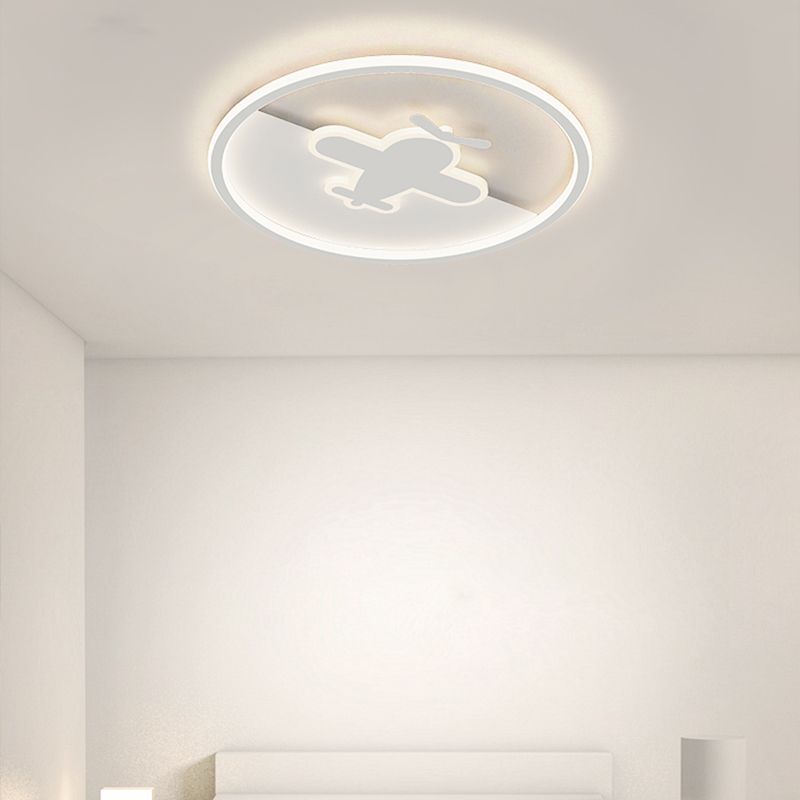 Luz de techo LED de metal blanco, luz de montaje empotrado de estilo moderno para sala de estar
