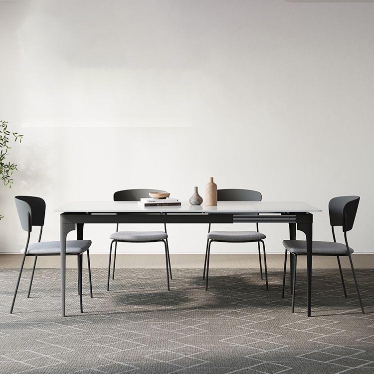 Modern 1/2/5/7/9 Pieces Dining Room Table Rectangle Stone Furniture in White