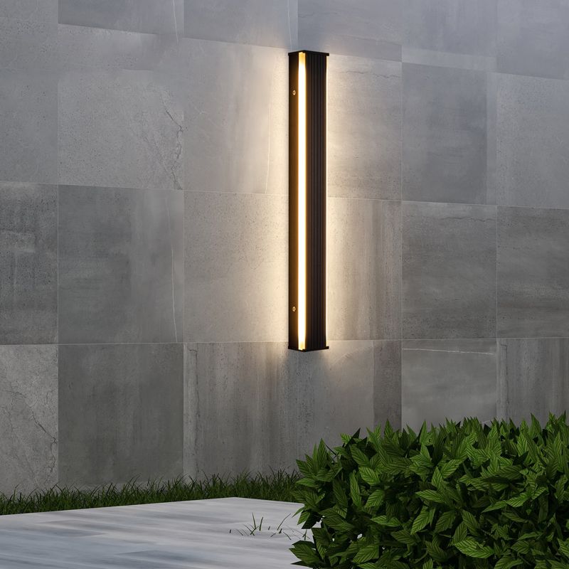 Mur de l'aluminium moderne bande lumineuse 2 lumières applique murale en noir pour la cage d'escalier