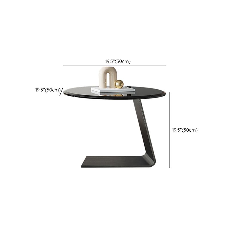 Modern Slate and Glass Top Coffee Table Set Round Drum Cocktail Table