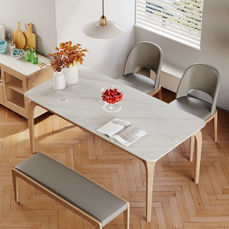 Rectangle Dining Table Sintered Stone Top Dining Table with 4 Legs