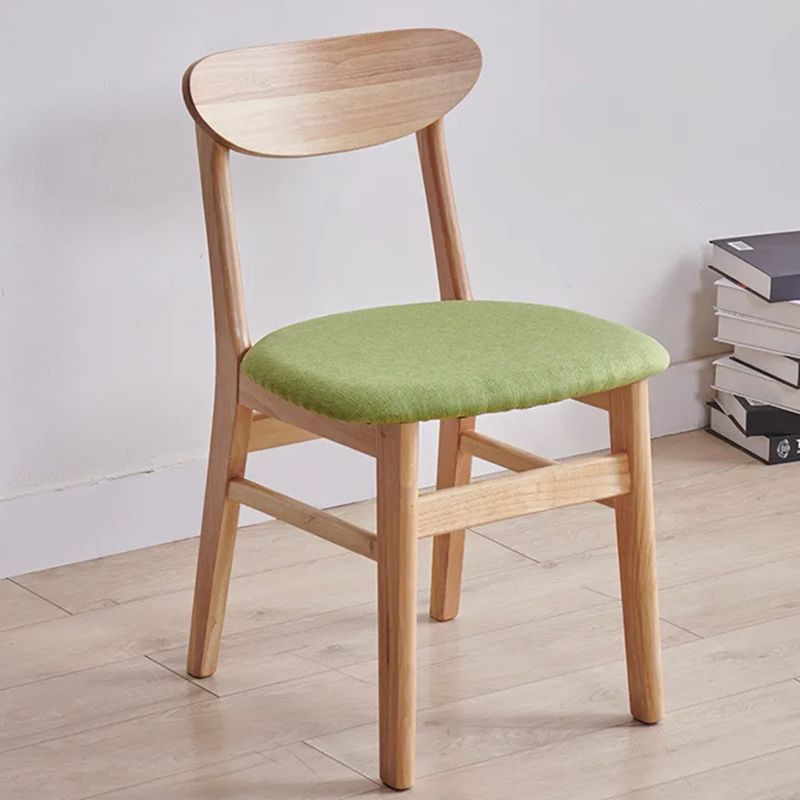 Contemporary Wood Dining Chair Open Back Dining Side Furniture in Matte Finish Indoor