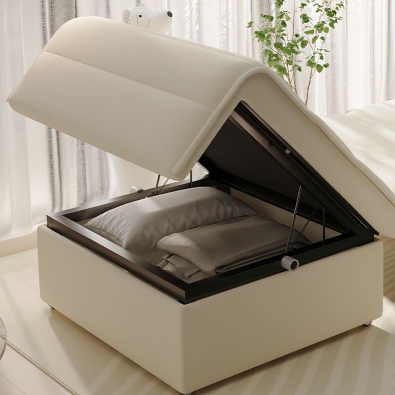 Pillow Back Convertible Sofa with Storage Glam Fabric Sofa Bed