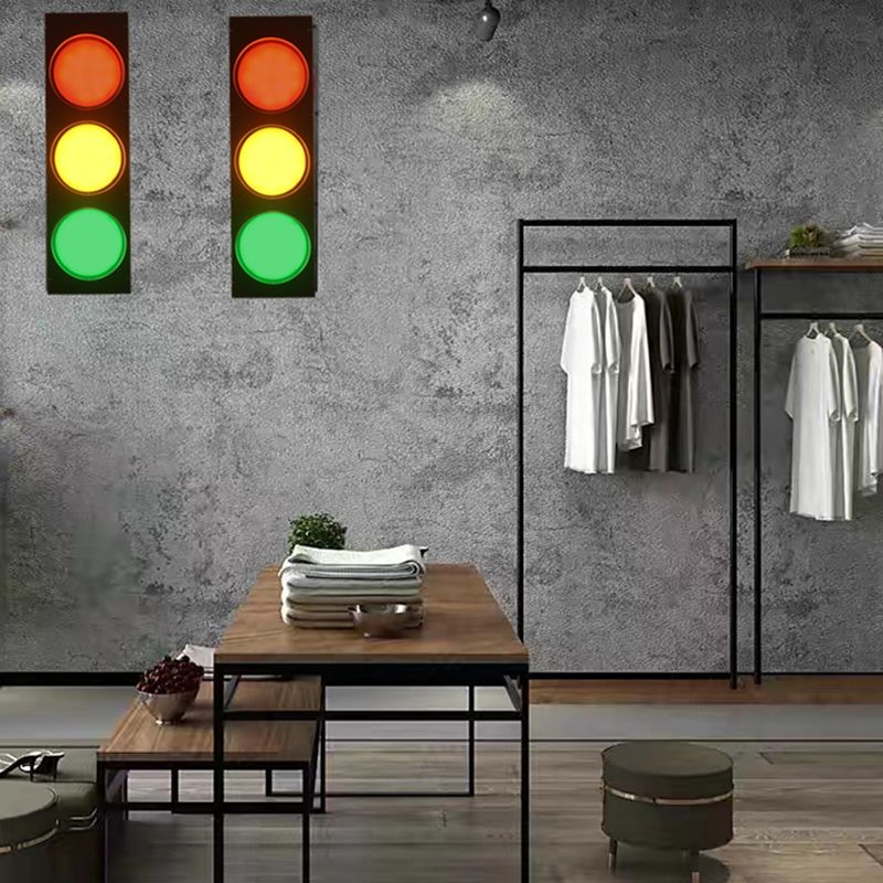 Modern Metal Kids Wall Sconce Geometric Shape Wall Light with Glass Shade for Bedroom