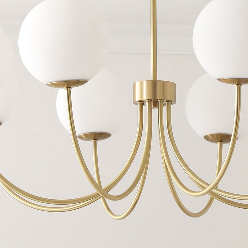 Luci multi -luci a sospensione a sospensione a sospensione a sospensione moderna lampadario a soffitto in vetro di latte