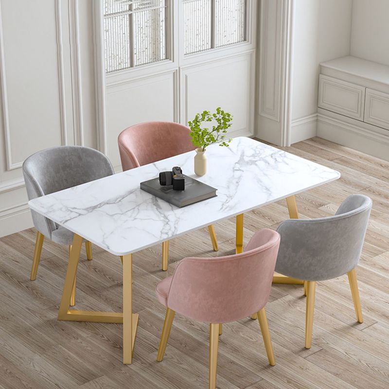 Traditional Luxury Rectangle Dining Table Stone Dining Site Table for Home