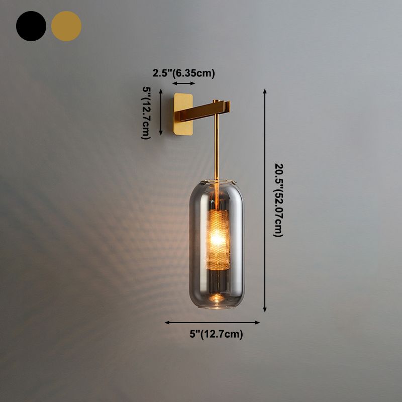 Einfachheit im zeitgenössischen Stil Wandleuchte leichte Glasschatten Wandlampe für Schlafzimmer