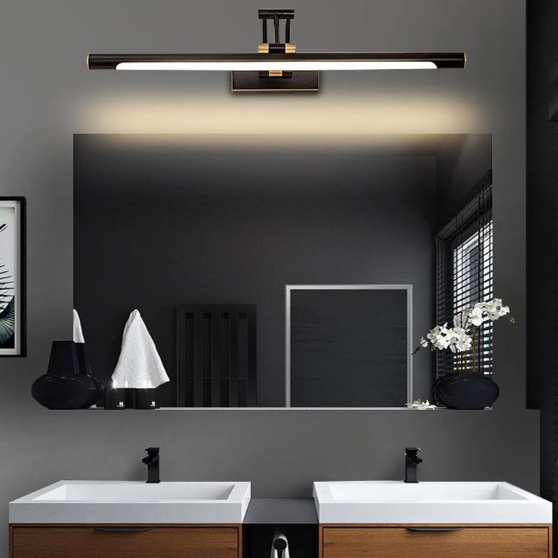 Metal Linear Shape Wall Mount Lighting Modern 1 Light Mirror Wall Mounted Light Fixture