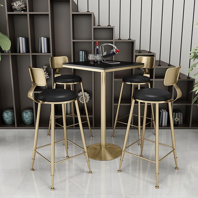 Glam 1/3/5 Pieces Faux Marble Bar Table Set Fixed Table Counter Set for Home Use