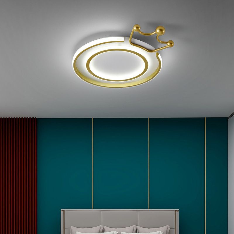 Crown Flush Mount Light 1 Light Aluminum Contemporary Flush Mount Spotlight for Children Bedroom