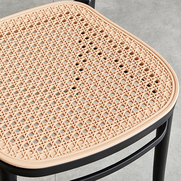 Nordischer Terrassen-Esszimmerstuhl aus Korbgeflecht/Rattan, 86,4 cm hoch, offene Rückenlehne, Beistellstuhl für Restaurants