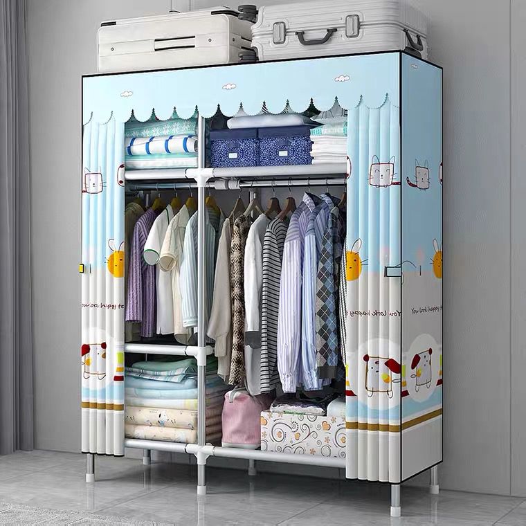 Modern Style Home Wardrobe Armoire Steel Frame Wardrobe Cabinet