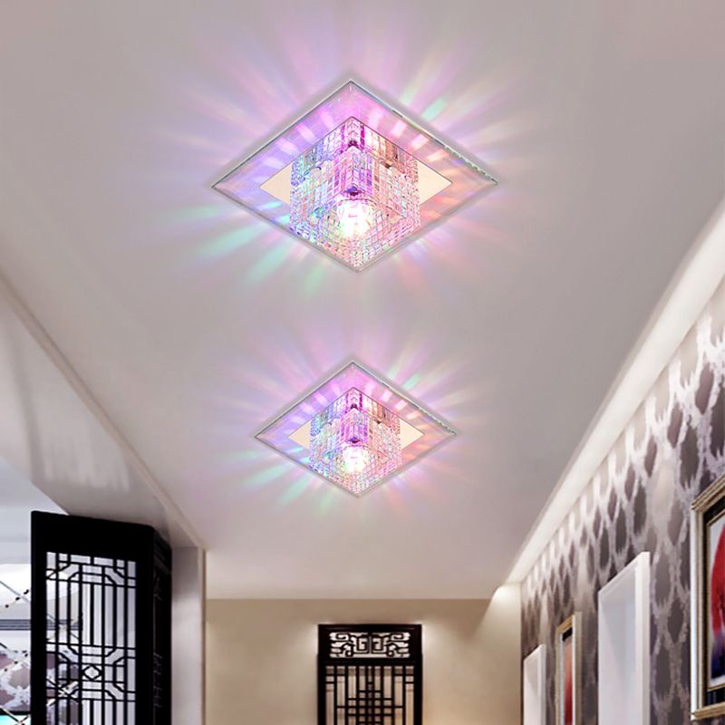 Lampada da soffitto geometrica per montaggio a incasso Plafoniera moderna per montaggio a incasso con foro da 3 '' dia