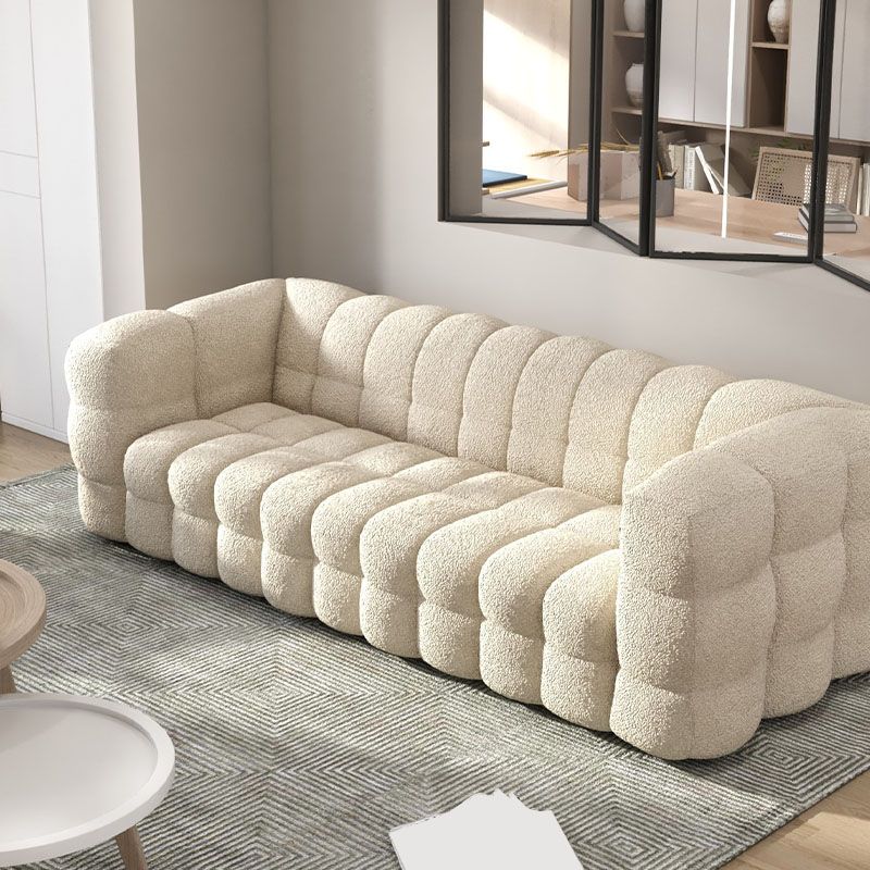 Solid Color Sofa Stationary Modern Square Arm Sofa for Living Room