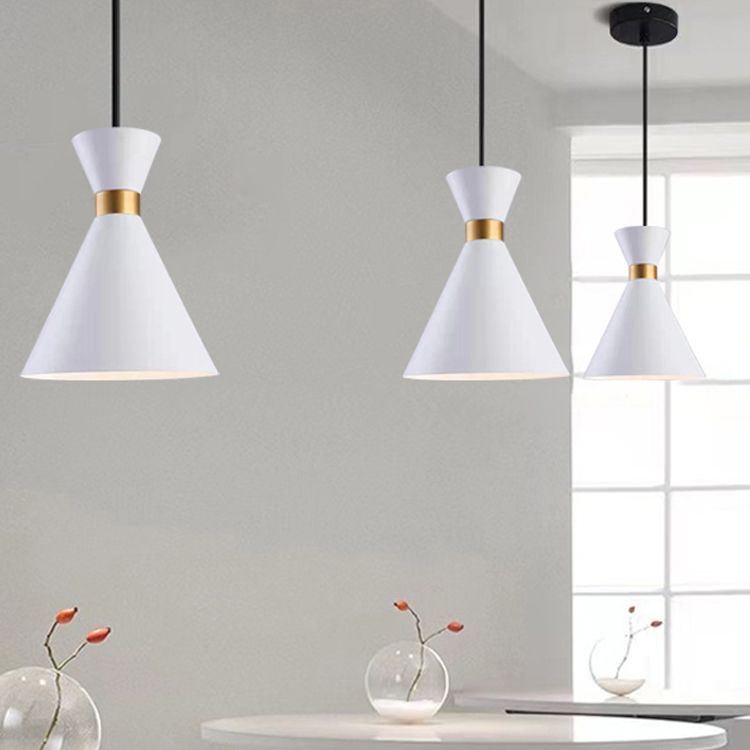 Metal Cone Hanging Lights Modern Macaron Style 1 Head Hanging Mount Fixture for Bedroom