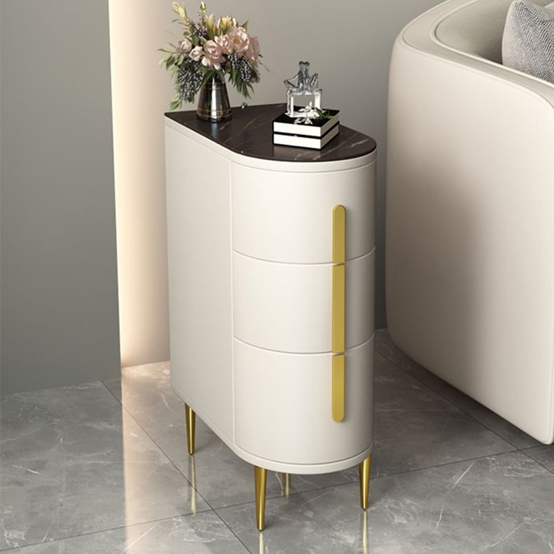 9.8" W X 23.6" H Modern Side Table with Four Gold Metal Legs