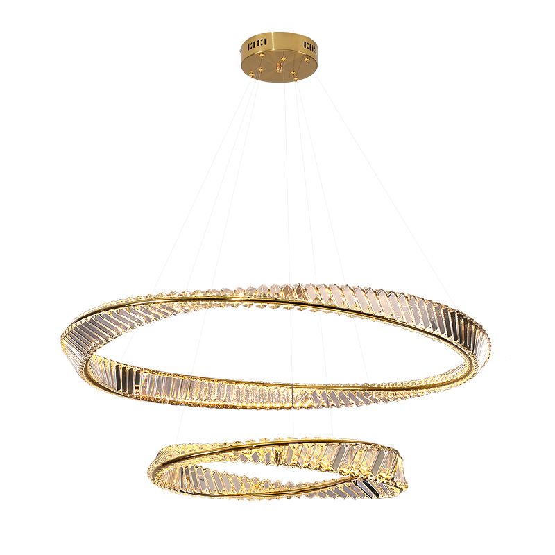 Modern Style Chandelier Lighting Fixtures Crystal Hanging Chandelier in Gold