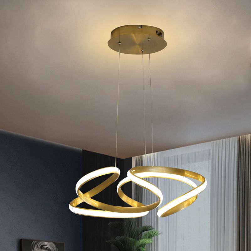 Verdrehung der Streifenform Hängnisbeleuchtung Moderne LED -Metallhängelampe