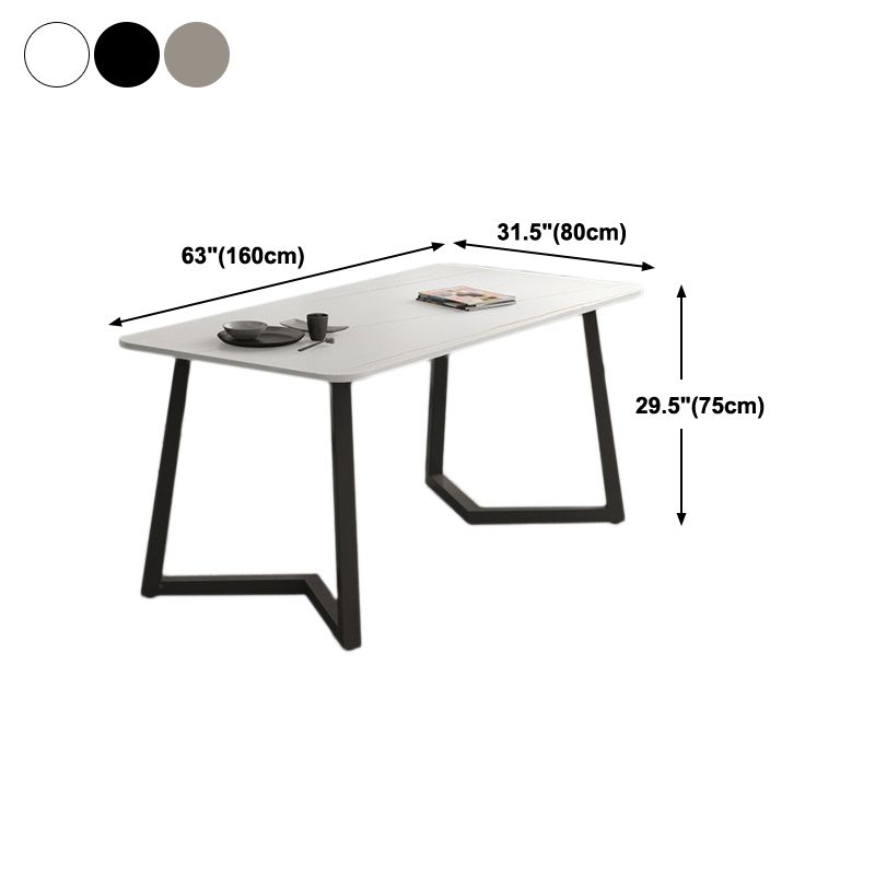 Industrial Style Dining Table Sintered Stone Rectangle Table for Home