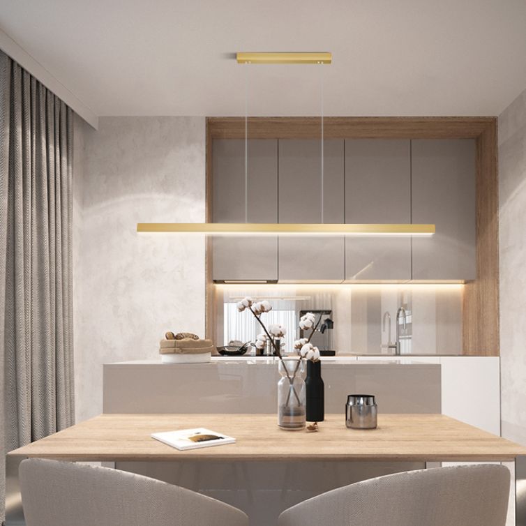Linear Isola Pendant Gold Gold Modern Benice a sospensione Luce per sala da pranzo
