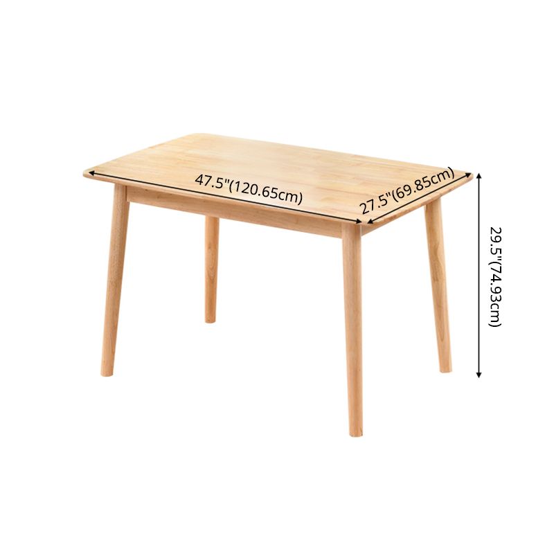 Contemporary Solid Wood Standard Dining Set Rectangle Kitchen Dining Set with 4 Legs Table