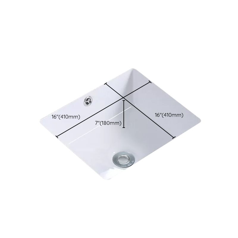Modern Bathroom Sink Rectangular Vessel Lavatory Sink Pop-Up Drain