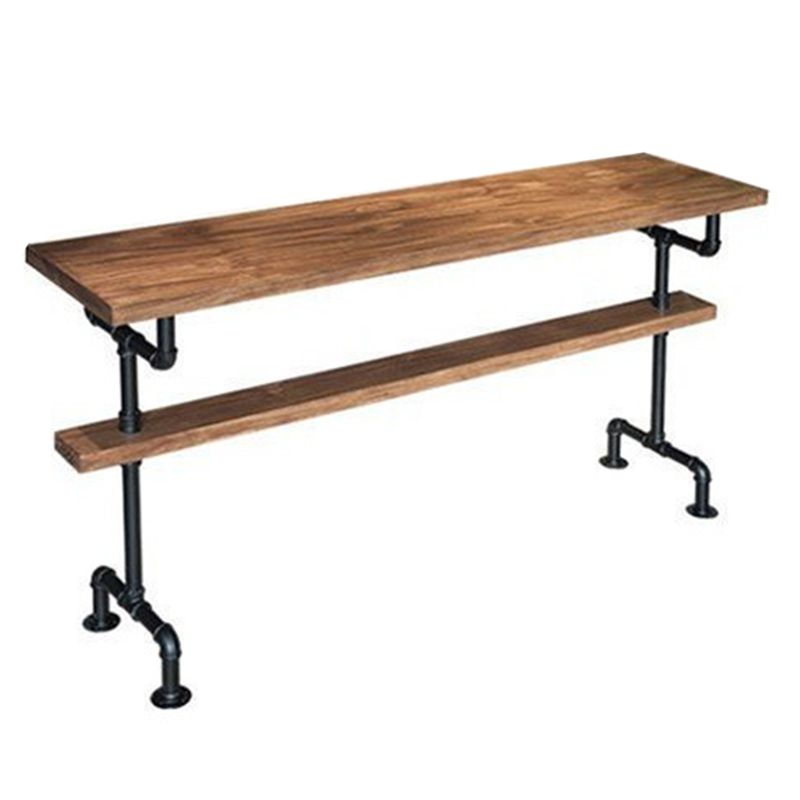Modern Style Rectangle Bar Table Pine Solid Wood Fixed Bar Dining Table
