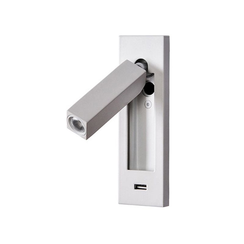 Schlafzimmer Flush-Mount LED Wandleuchter moderner Nachtleuchten mit rechteckig verstellbarem Scheinwerfer