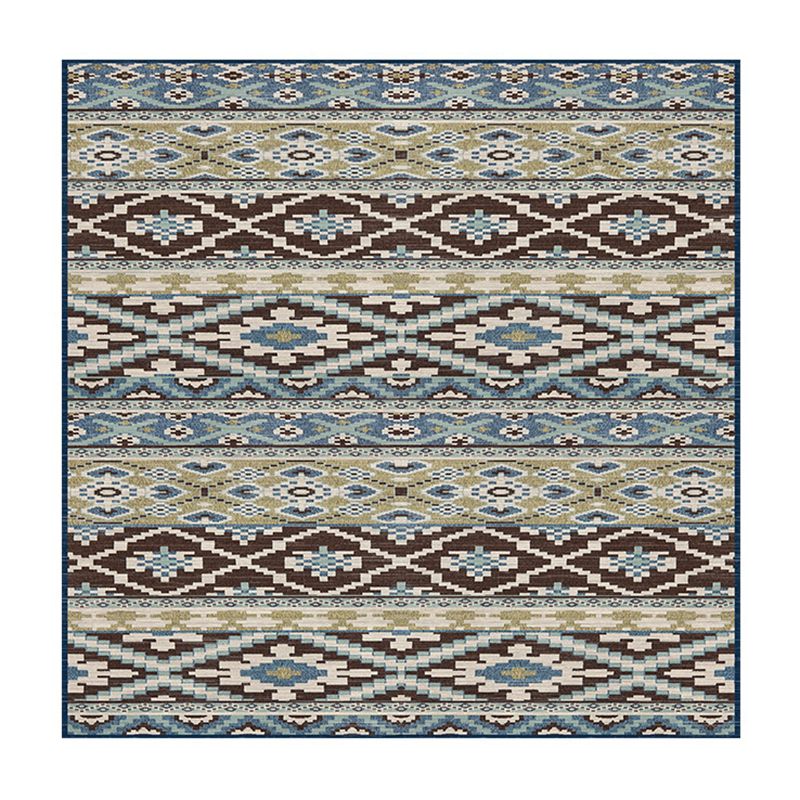Mehrfarbiger Vintage-Teppich aus Polyester mit ethnischem Muster für den Innenbereich, rutschfester Teppich für das Wohnzimmer
