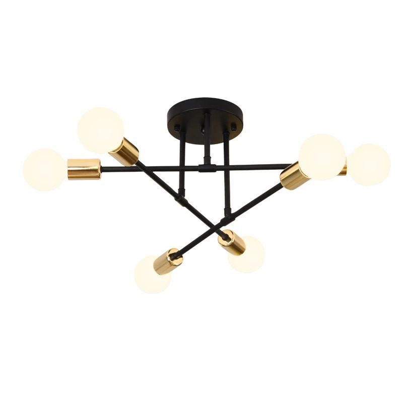 Halbbündige Deckenleuchte im Schmiedeeisen-Industriestil, stimmungsvolle Metall-Einbauleuchte für Schlafzimmer