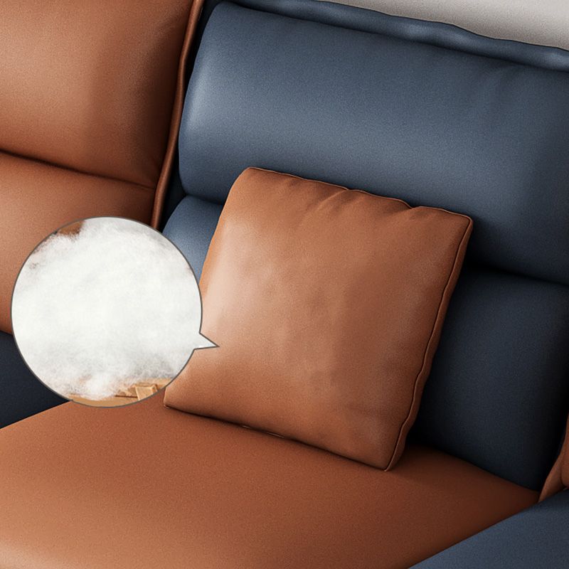 Modern Pillow Top Arm Sofa 37.4"High 4-seat Cushion Back Sectionals with Storage