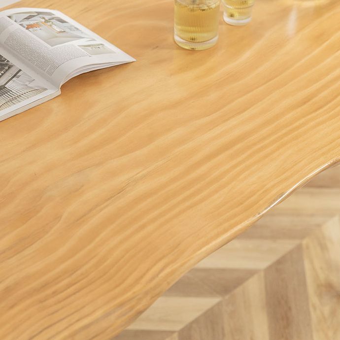 Modern Style Dining Table Solid Wood Rectangle Table with Acrylic Base