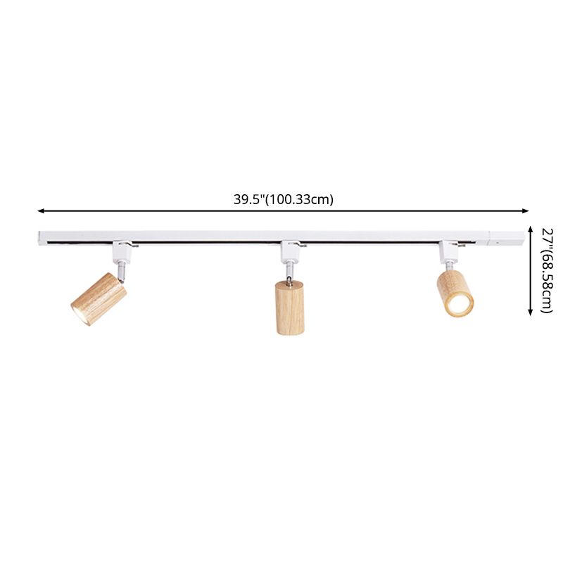 Lineare Deckenlampe Neues modernes Stil White Wood Flush Mount mit 3 Scheinwerfern
