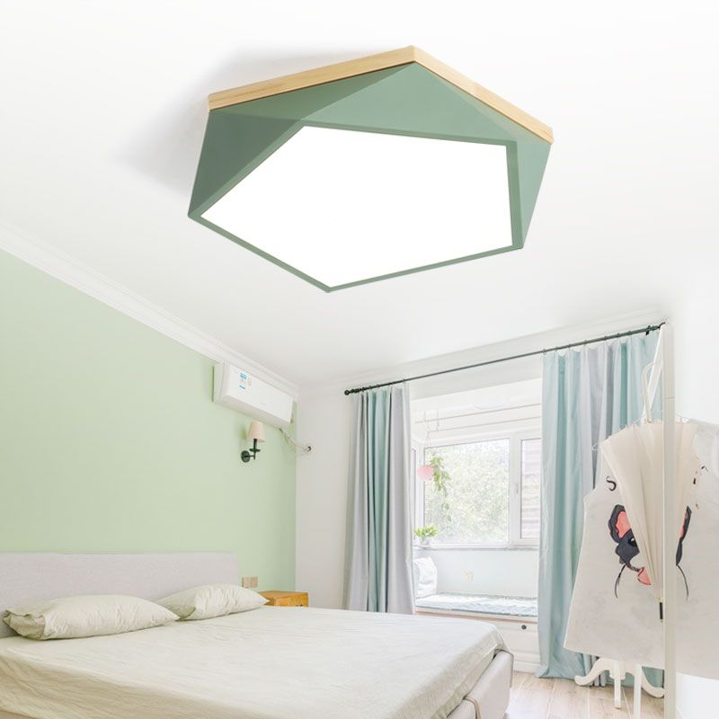 Plafonnier en forme de géométrie de style moderne, éclairage de plafond en métal à 1 lumière pour chambre à coucher