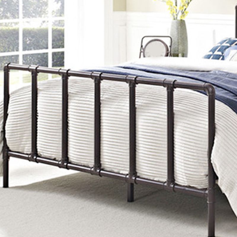 Industrial Style Bed Frame Iron Slat Bed with Headboard and Footboard