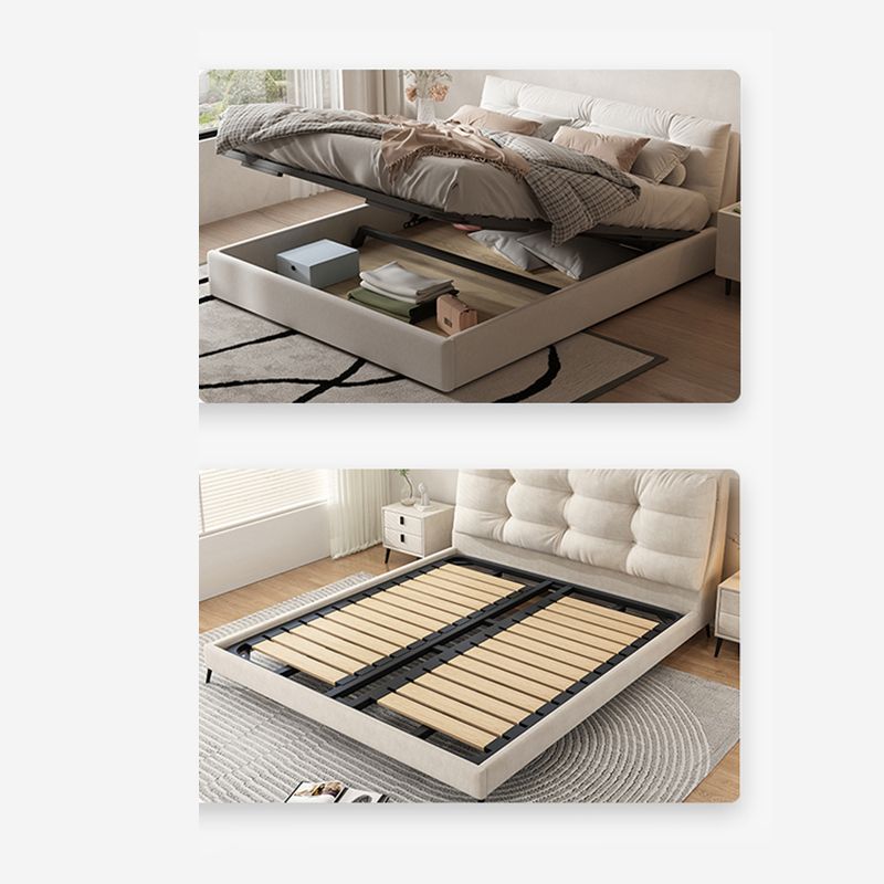 Contemporary Standard Bed with Rectangle Upholstered Headboard