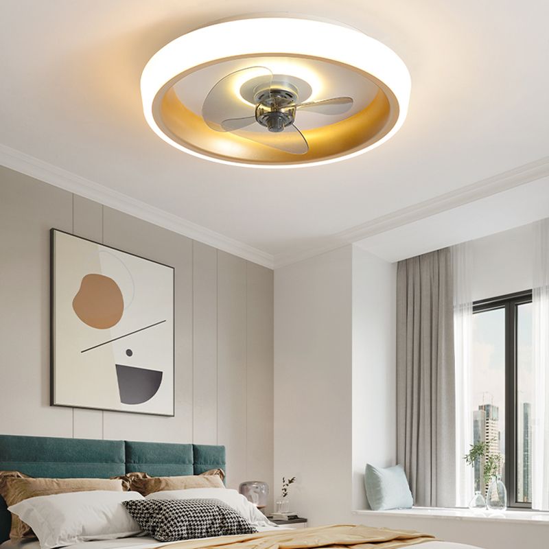 Circle Metal Ceiling Fan Lamp Nordic LED Ceiling Mounted Lighting