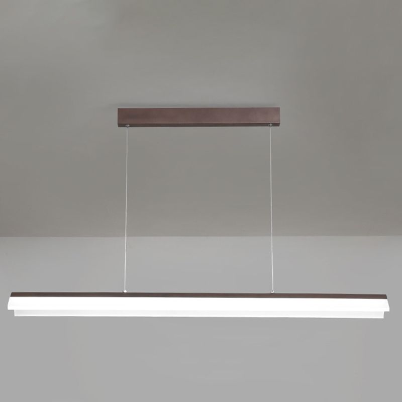 Éclairage de suspension en métal minimaliste en forme de bande LED Éclairage pour salle à manger