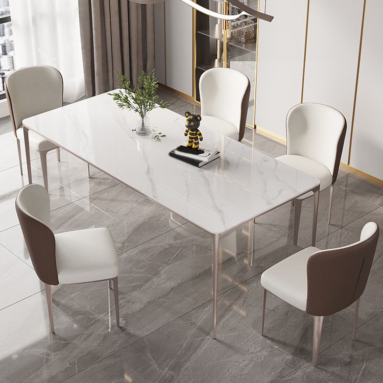 Modern Sintered Stone Top Dining Set Rectangle 1/2/4/5/6 Pieces Dining Room Table Set