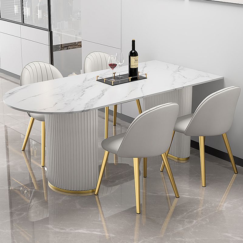 Sintered Stone Dining Table White Traditional Luxury Dining Table