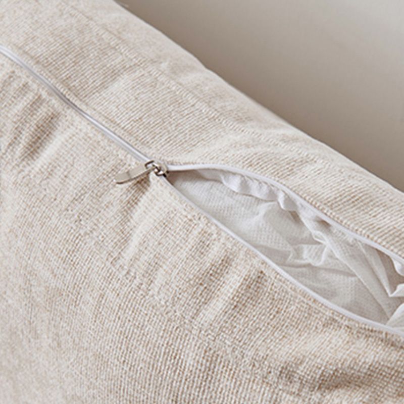 Scandinavian Loose Back Sofa with Pillow Top Arm in Solid Wood and Linen