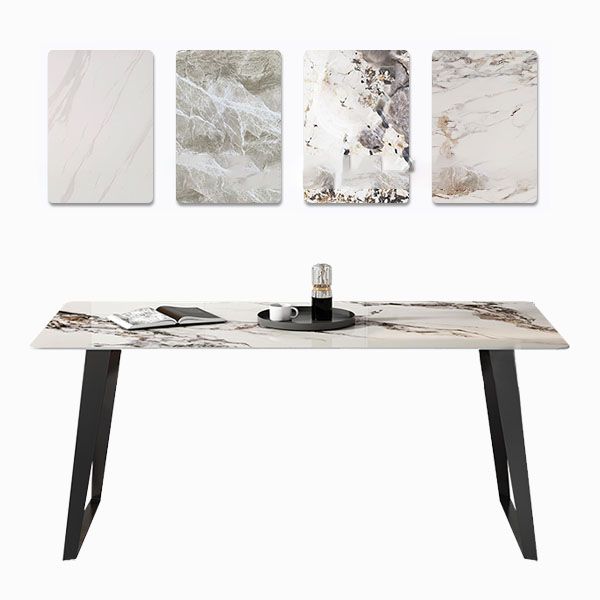 Modern 1/4/5/7 Pieces Dinette Set with Sintered Stone Top Rectangle Dining Table Set