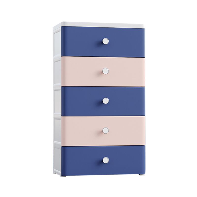 Modern Style Non-Hanging Armoire Plastic Storage Cabinet with Drawers
