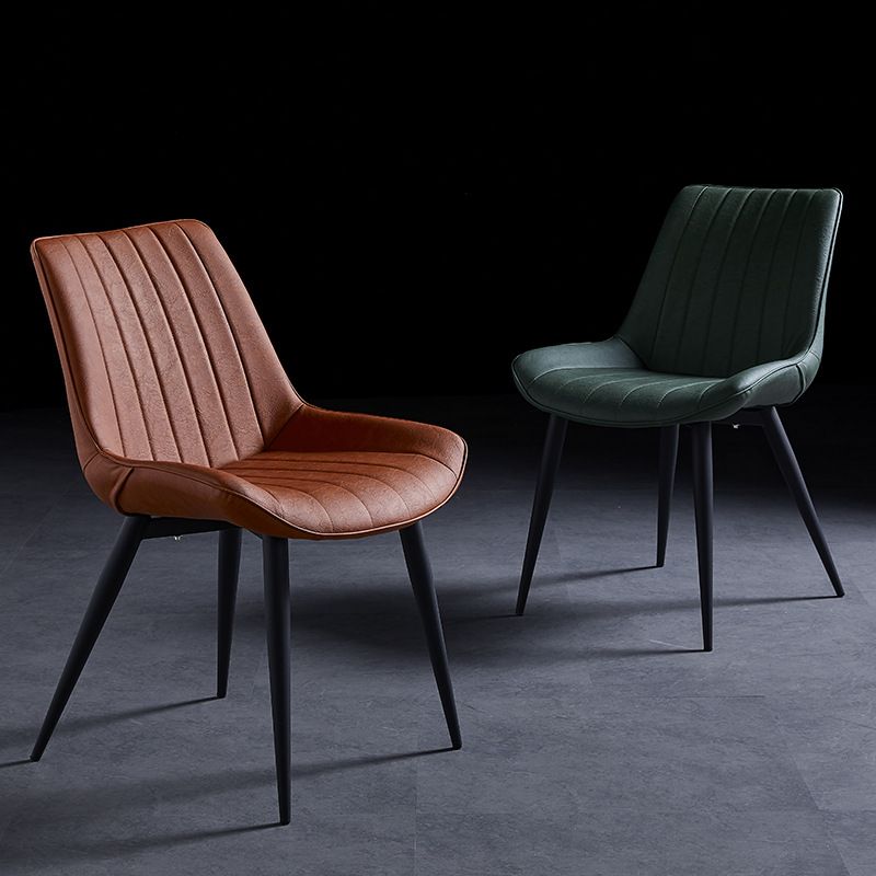 Chaise d'appoint de restaurant en cuir scandinave, finition mate, chaise de salle à manger Parsons